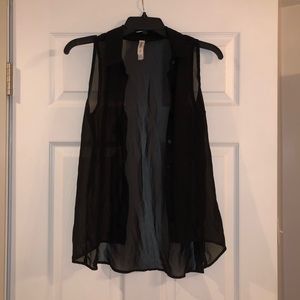 Aeropostale Black Button-Up Tank